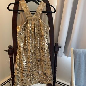 Rachel Zoe Gold Sequin Dress Size Small
